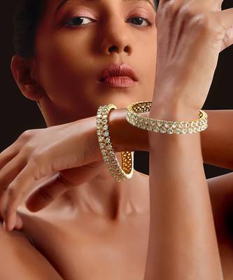 Classic Pear Diamond Bangles Set 1