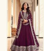 Wine embroidered georgette salwar
