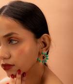 Turquoise Rosecut Earrings