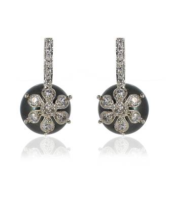 Black Freshwater Pearl Earrings 2