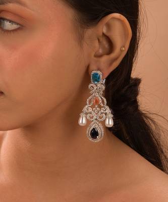 Victorian Blue Diamond Earrings 1