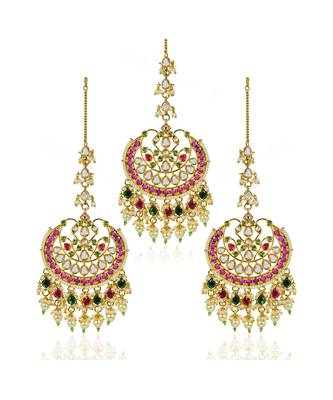 Kundan Mangtika With Chandbali Combo Set 2