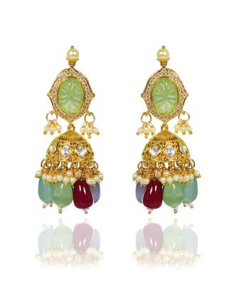 Multicolor Stone Jhumki 2