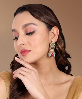Multicolor Stone Jhumki 1