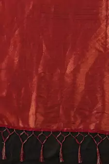 BANARASI SOFTY SILK RED COPPER WEAVING SAREE WITH BLOUSE
