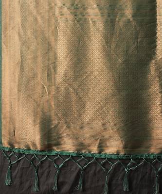 BANARASI SOFTY GREEN GREY COPPER WEAVING SAREE WITH BLOUSE 6