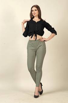 Grey Colour Regular Pant For Casual Matchig Style