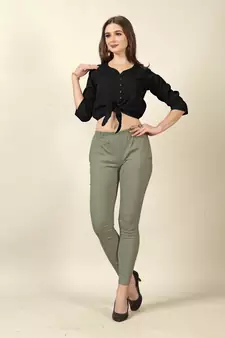 Grey Colour Regular Pant For Casual Matchig Style