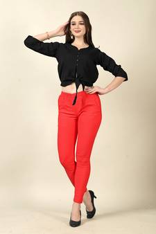 Rust Colour Regular Pant For Casual Matchig Style