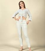 White Colour Regular Pant For Casual Matchig Style