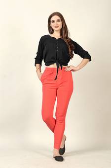 Peach Colour Regular Pant For Casual Matchig Style