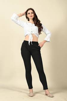 Black Colour Regular Pant For Casual Matchig Style