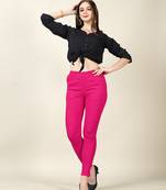 Pink Colour Regular Pant For Casual Matchig Style