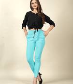 Sky Blue Colour Regular Pant For Casual Matchig Style