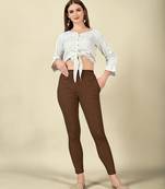 Brown Colour Regular Pant For Casual Matchig Style