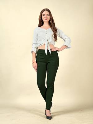 Mahendi Colour Regular Pant For Casual Matchig Style 1