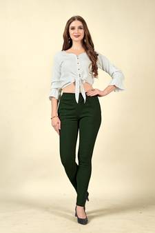 Mahendi Colour Regular Pant For Casual Matchig Style