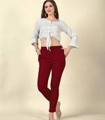 Maroon Colour Regular Pant For Casual Matchig Style