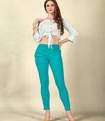 Firozi Colour Regular Pant For Casual Matchig Style