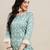 Designer Traditional Printed Ethnic Touch Rayon Kurti In Light Blue Colour