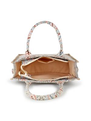 Tribal Nude & Multi Jacquard Cotton Canvas Klim Self Design Handheld Bag 5