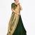 Embellished and solid Bottle Green Velvet Designer semi-stitched Half saree with unstitched Blouse and dupatta