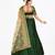Embellished and solid Bottle Green Velvet Designer semi-stitched Half saree with unstitched Blouse and dupatta