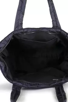 Uno Black Quilted Polyester Diamond Self Design Handheld Bag