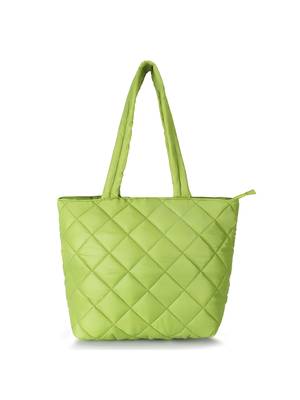 Uno Parrot Green  Quilted Polyester Diamond Self Design Handheld Bag 2