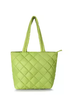 Uno Parrot Green  Quilted Polyester Diamond Self Design Handheld Bag