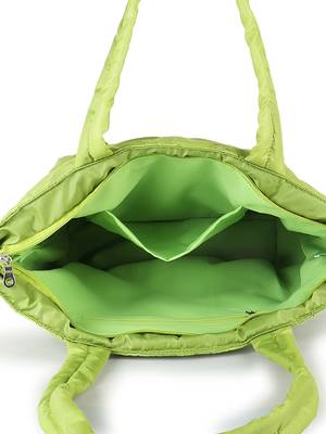 Uno Parrot Green  Quilted Polyester Diamond Self Design Handheld Bag 5
