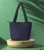 Anekaant Uno Black Quilted Polyester Diamond Self Design Handheld Bag