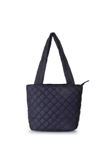 Anekaant Uno Black Quilted Polyester Diamond Self Design Handheld Bag