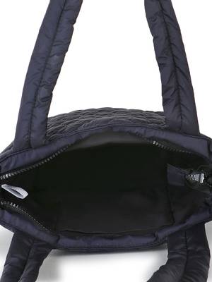 Anekaant Uno Black Quilted Polyester Diamond Self Design Handheld Bag 5