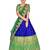 R blue and Green  Zari work Banarasi silk semi-stitched Half saree with unstitched Blouse and dupatta