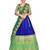 R blue and Green  Zari work Banarasi silk semi-stitched Half saree with unstitched Blouse and dupatta