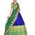 R blue and Green  Zari work Banarasi silk semi-stitched Half saree with unstitched Blouse and dupatta