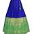 R blue and Green  Zari work Banarasi silk semi-stitched Half saree with unstitched Blouse and dupatta