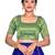 R blue and Green  Zari work Banarasi silk semi-stitched Half saree with unstitched Blouse and dupatta