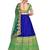 R blue and Green  Zari work Banarasi silk semi-stitched Half saree with unstitched Blouse and dupatta