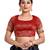 Get the stunning look by dressing up with latest trendy Blue and Red Half Saree with unstitched Blouse and Dupatta