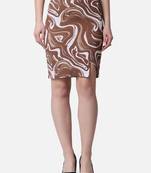 Popwings Women Marble Printed Pencil Mini Skirt