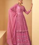 Pink Georgette Pakistani Style Party Wear Suit