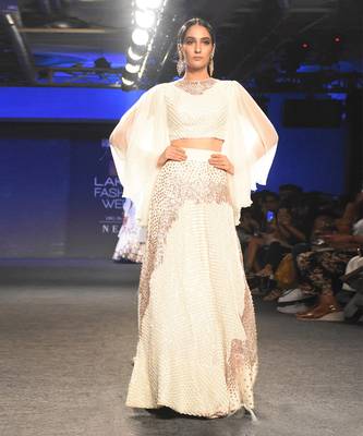 OFF WHITE EMBROIDERED LEHENGA SET 1