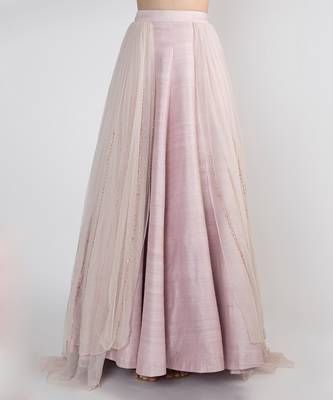 LILAC EMBROIDERED LEHENGA SKIRT WITH TIE-UP BLOUSE 3