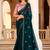 Teal Blue Heavy Theard,Sequance Embroidery Work Chinon Traditional-Sarees With Chinon Blouse