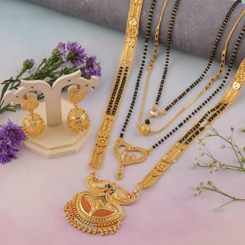 Yellow pearl mangalsutra 1