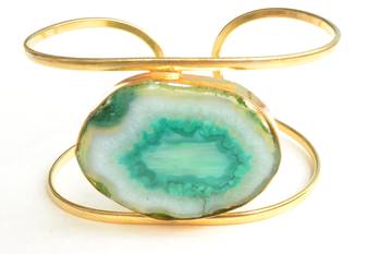 Semi Precious Green Hand Cuff and free surprise gift 1