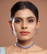 Blue Emerald Cut Choker