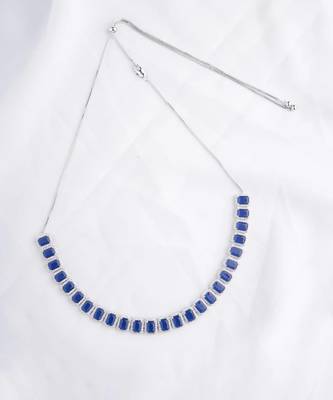 Blue Emerald Cut Choker 3